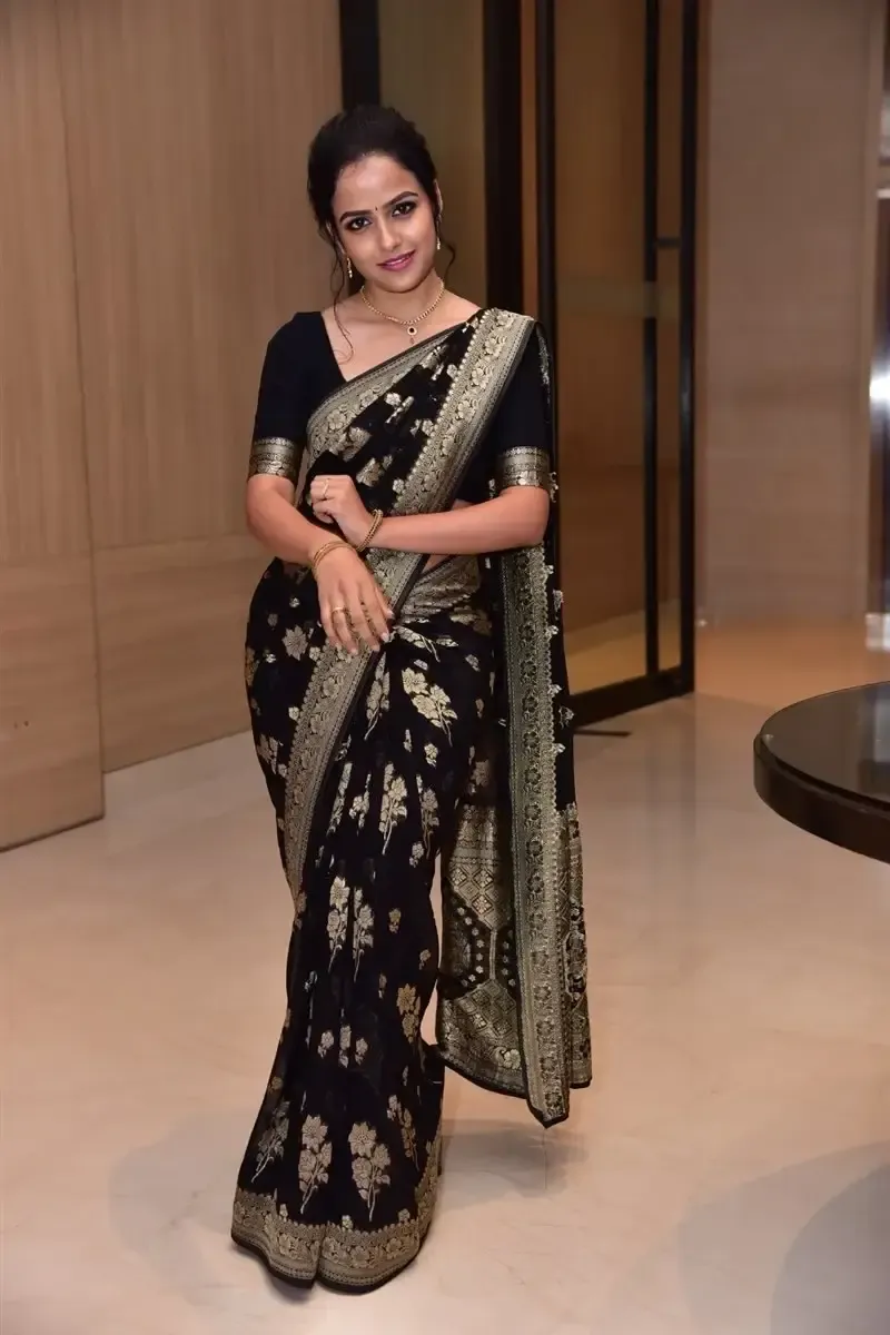 Actress Vaishnavi Chaitanya in Black Saree at Baby Movie Celebrations